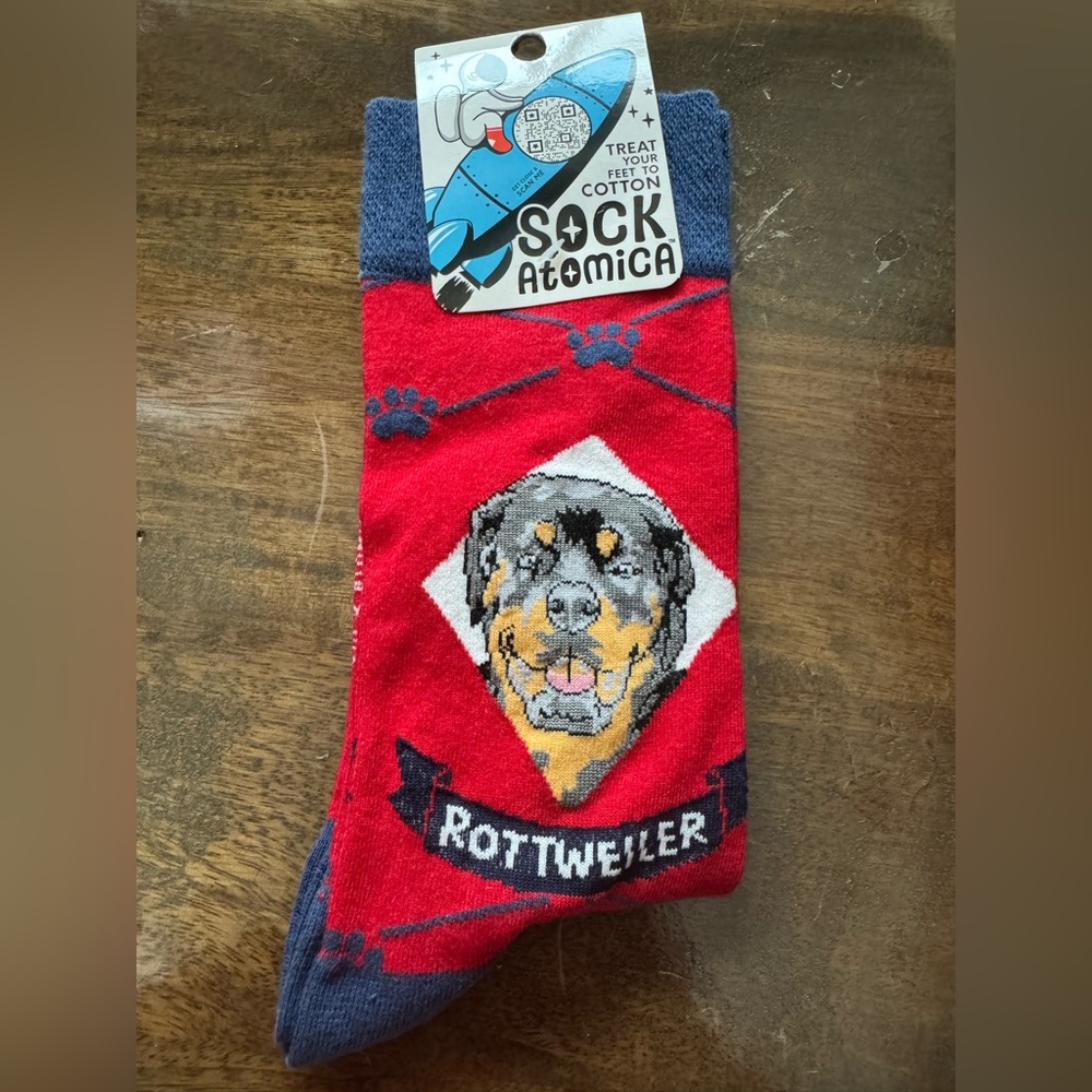 Sock Atomica Rottweiler dog socks brand new one size cotton